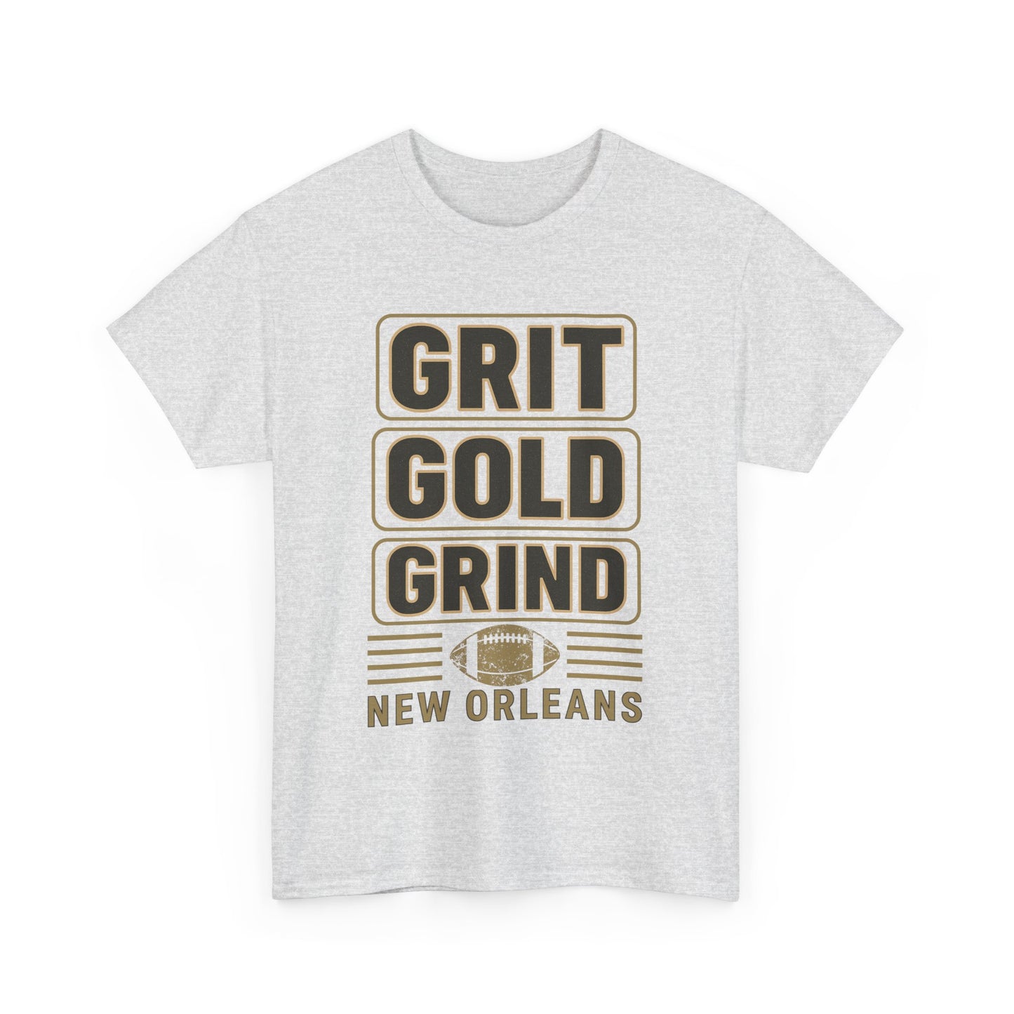 Grit Gold Grind Tee - Male Heavy Cotton Shirt for New Orleans Fans, [...]