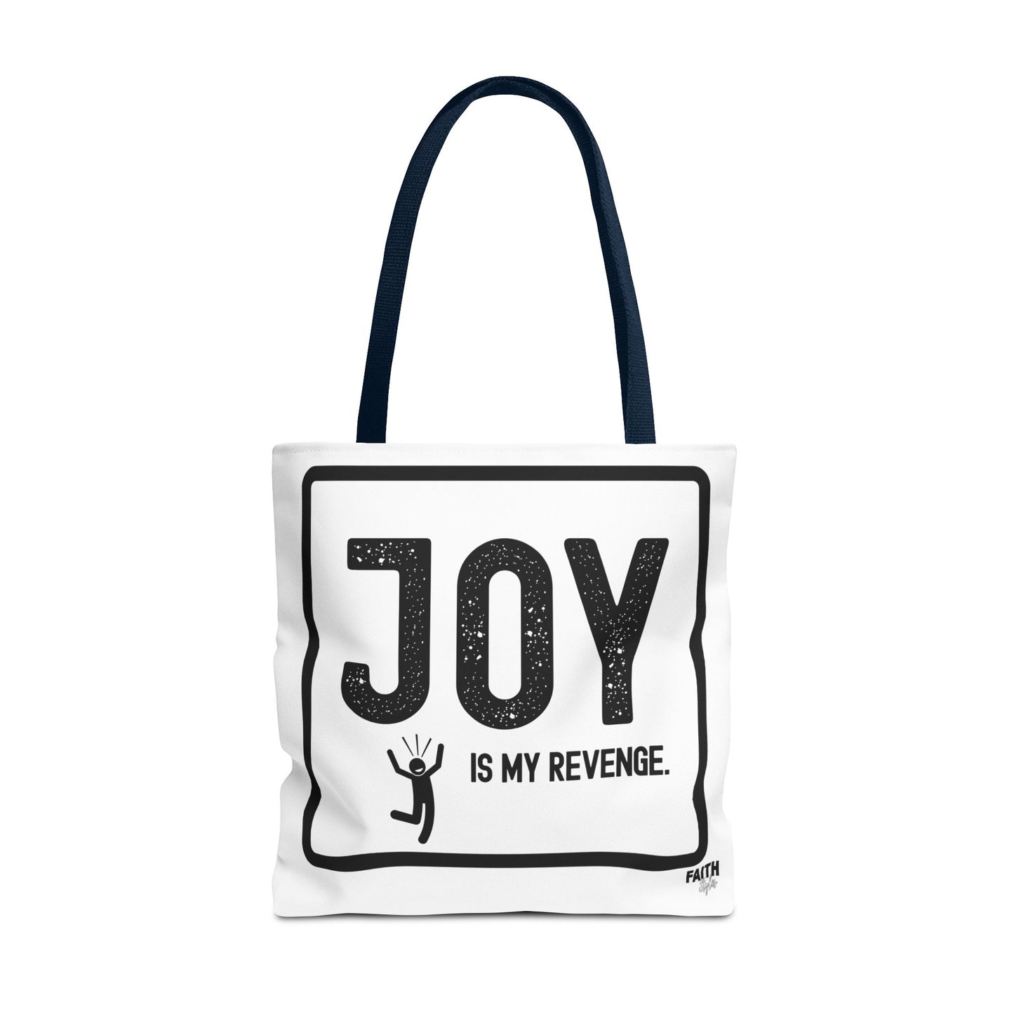 FaithStyles Joy Is My Revenge Tote Bag — Inspirational Graphic Canvas Tote