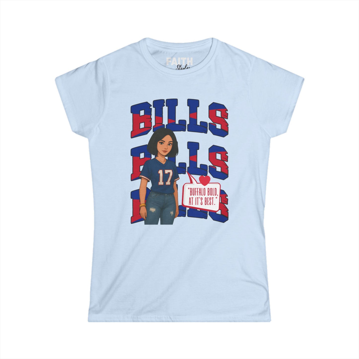 Bills Inspired Women's Fan Tee | Softstyle Shirt for Game Day, Sports Apparel, Gift for Her, Team Spirit Wear