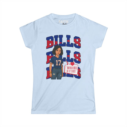 Bills Inspired Women's Fan Tee | Softstyle Shirt for Game Day, Sports Apparel, Gift for Her, Team Spirit Wear
