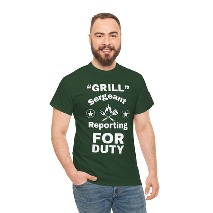Grill Sergeant Tee - Perfect for BBQs, Father's Day Gift, Unisex Cotton T-Shirt, Outdoor Parties, Cooking Enthusiasts