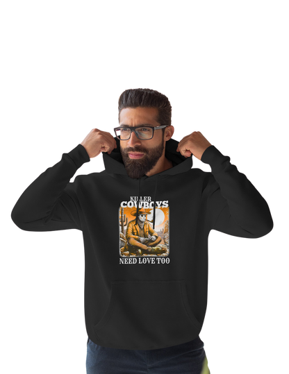 Three-Panel Fleece Hoodie-Front & Back Images
