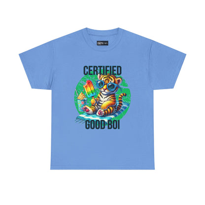 Certified Good Boi Unisex Heavy Cotton Tee, Animal Lover Tee, Cute Pet Shirt, Fun Graphic T-Shirt, Gift for Pet Owners, Casual Wear