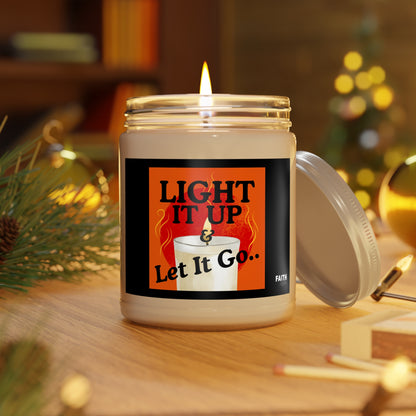 FaithStyles Light It Up & Let It Go Scented Soy Candle, - Relaxation Gift, Home Fragrance, Aromatherapy, Self-Care, Mindfulness Decor