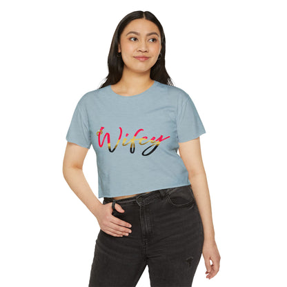 Women's Festival Crop Top, Cute Wifey Top, Summer Crop Shirt, Boho Style Tee, Trendy Women's Apparel, Festival Outfit