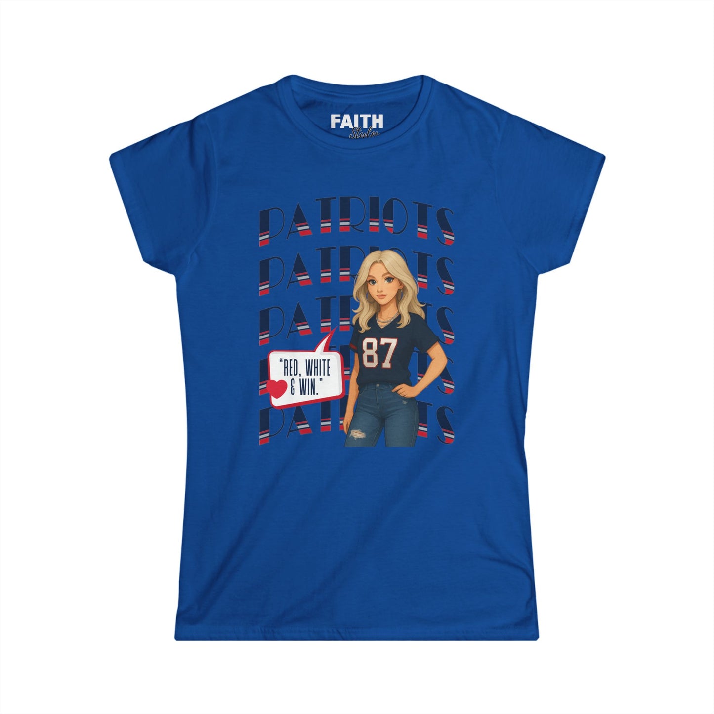 Patriots Fan Women's Tee, Sports T-Shirt, Football Apparel, Game Day Shirt, Women's Casual Wear, Team Spirit Clothing