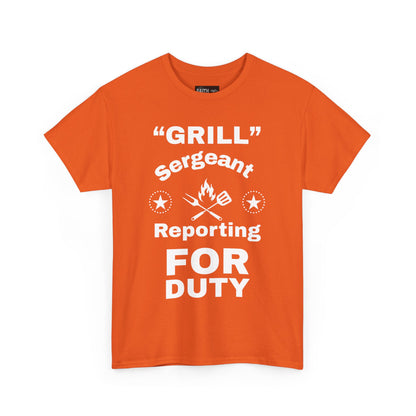 Grill Sergeant Tee - Perfect for BBQs, Father's Day Gift, Unisex Cotton T-Shirt, Outdoor Parties, Cooking Enthusiasts