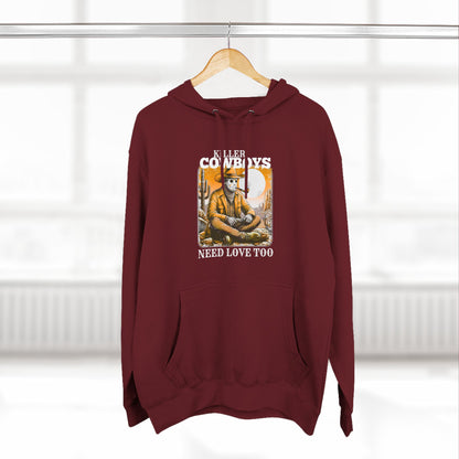 Three-Panel Fleece Hoodie-Front & Back Images