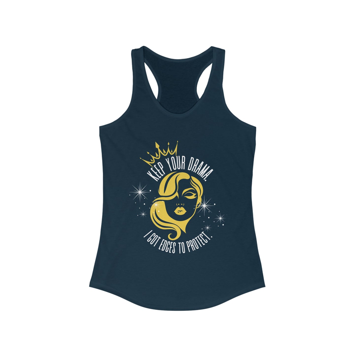 Empowering Women's Racerback Tank - Keep Your Drama, Fitness Apparel, Casual Wear, Gift for Her, Workout Top, Motivational Clothing