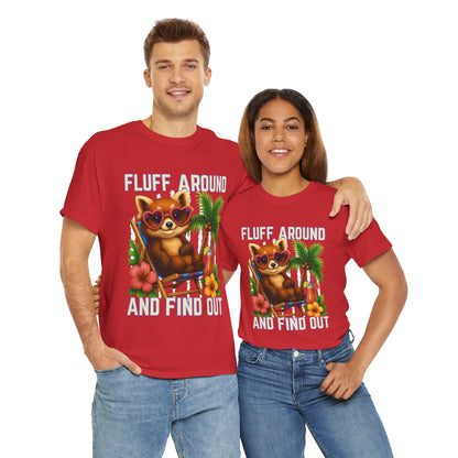 Tropical Cat Tee: Fluff Around and Find Out, Cute Graphic Shirt, Summer Outfit, Unisex Casual Wear, Gift for Animal Lovers