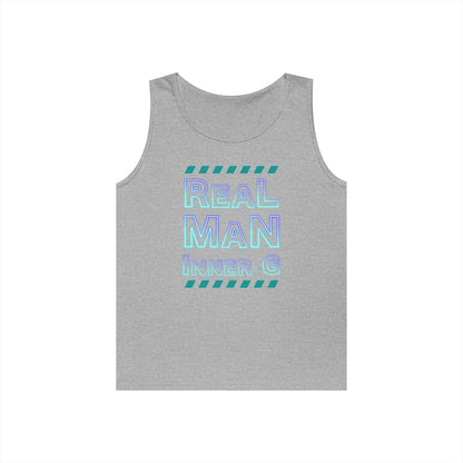 Real Man Inner G Unisex Heavy Cotton Tank Top, Motivational Gym Wear, Summer Fashion, Casual Outift, Gift for Him, Inspirational Tank