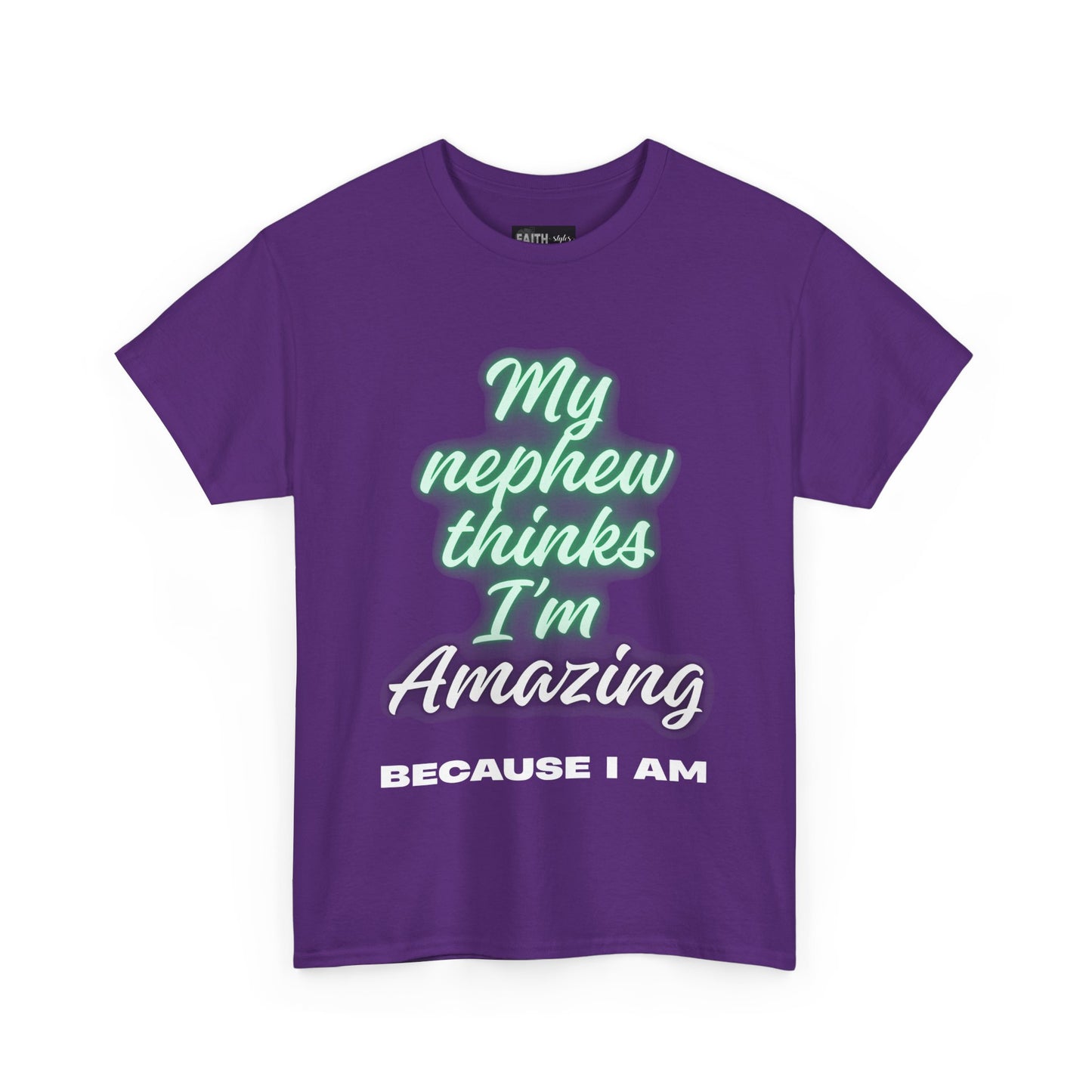 Unisex Heavy Cotton Tee - My Nephew Thinks I'm Amazing, Perfect Gift for Family, Birthday Tee, Funny Quote Shirt, Casual Wear, Gifts [...]