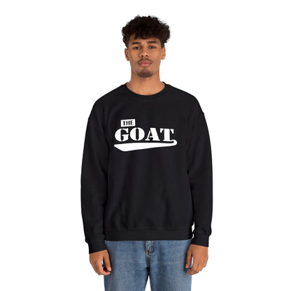NEW FaithStyles Embroidery The GOAT Crewneck Sweatshirt – Bold White Graphic Pullover