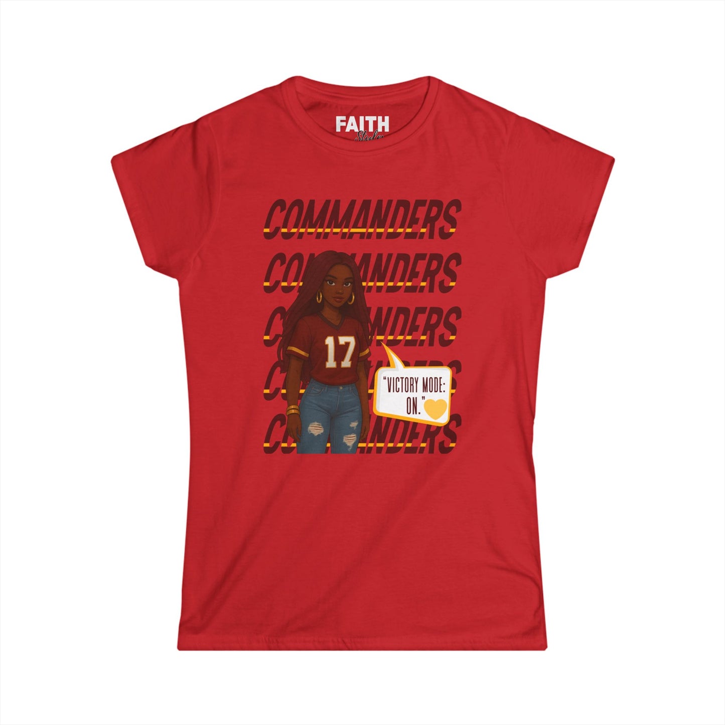 Commanders Women's Softstyle Tee - Fun Casual Shirt for Game Days, Fan Apparel, Perfect Gift for Sports Lovers, Comfortable & Stylish