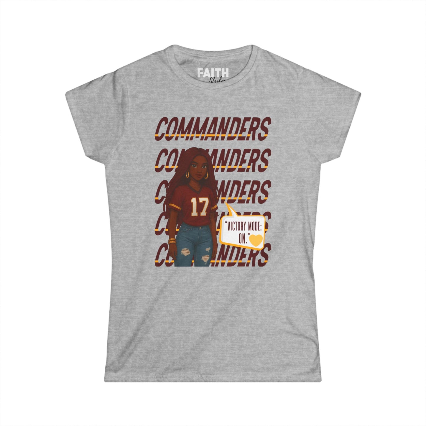 Commanders Women's Softstyle Tee - Fun Casual Shirt for Game Days, Fan Apparel, Perfect Gift for Sports Lovers, Comfortable & Stylish