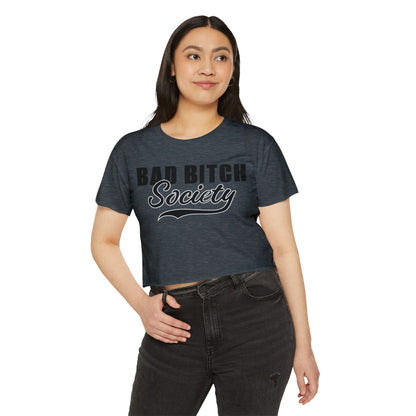 FaithStyles Bad Bitch Society Crop Top — Women's Festival Graphic Tee
