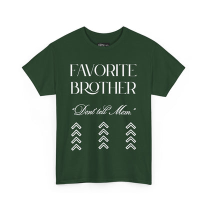 Favorite Brother Unisex Heavy Cotton Tee - Perfect Gift for Siblings, Casual Wear, Birthday, Family Reunion, Everyday Comfort