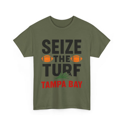 Male Heavy Cotton Tee - Seize the Turf Tampa Bay Football Shirt, Sports [...]