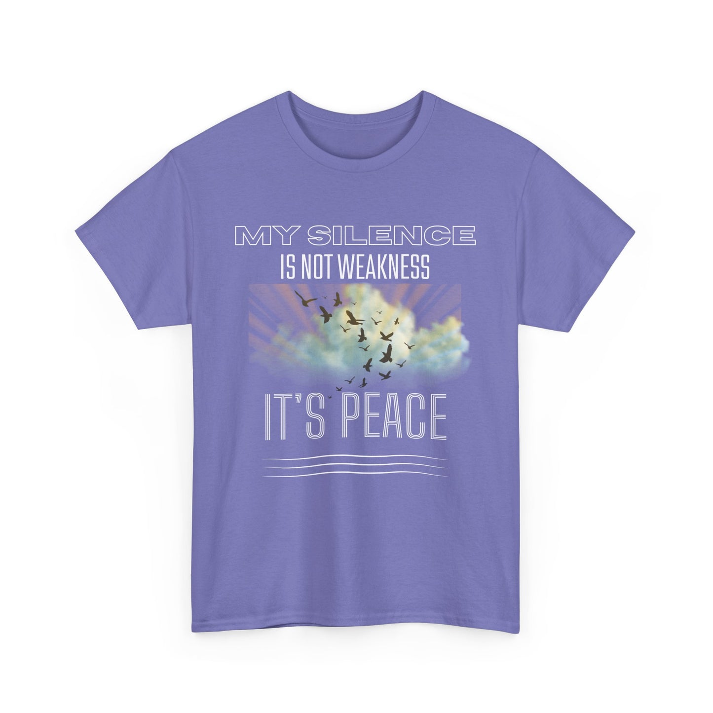Male Heavy Cotton Tee - "My Silence is Not Weakness, It's Peace" - Inspirational Gift for Mindfulness, Self-Care, and Peace Lovers, [...]