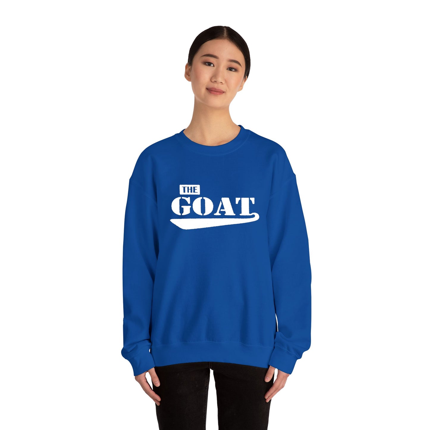 NEW FaithStyles Embroidery The GOAT Crewneck Sweatshirt — Bold Graphic Unisex Pullover