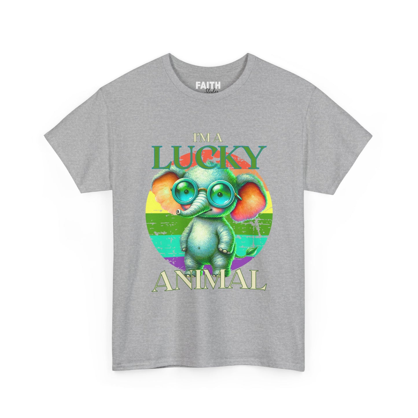 Lucky Animal Unisex Heavy Cotton Tee, Cute Gift for Animal Lovers, Casual Streetwear, St. Patrick's Day, Birthday Apparel
