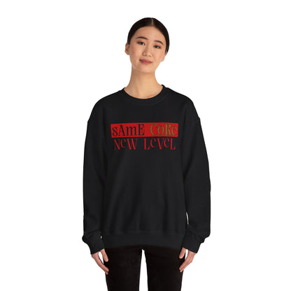 Crewneck Sweatshirt — "Same Core New Level" Graphic Pullover