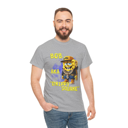 "DRIPPY SQUARE" Funny Unisex Heavy Cotton Tee - Graphic T-Shirt