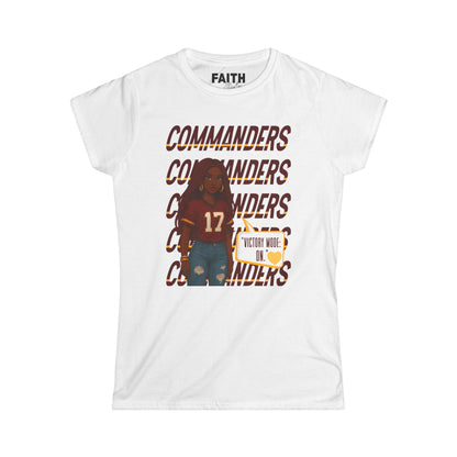 Commanders Women's Softstyle Tee - Fun Casual Shirt for Game Days, Fan Apparel, Perfect Gift for Sports Lovers, Comfortable & Stylish