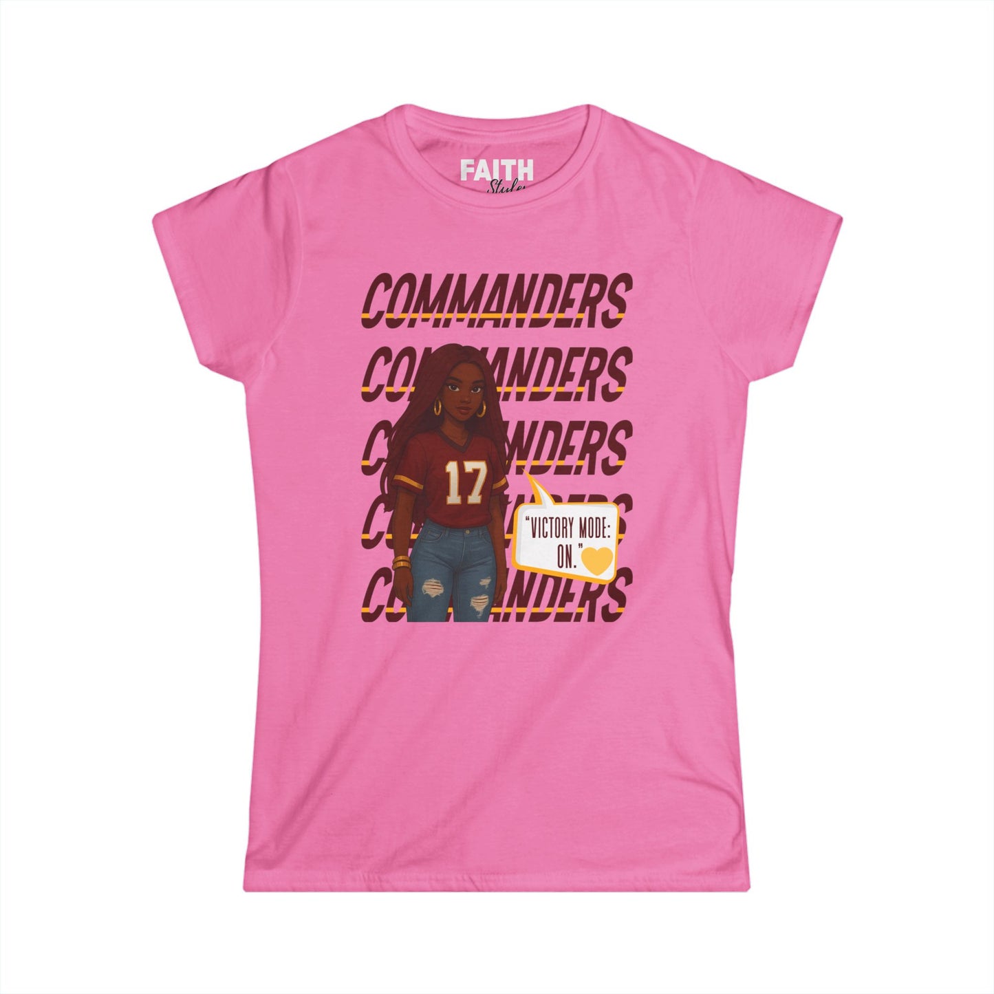 Commanders Women's Softstyle Tee - Fun Casual Shirt for Game Days, Fan Apparel, Perfect Gift for Sports Lovers, Comfortable & Stylish