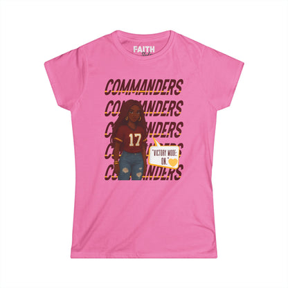 Commanders Women's Softstyle Tee - Fun Casual Shirt for Game Days, Fan Apparel, Perfect Gift for Sports Lovers, Comfortable & Stylish