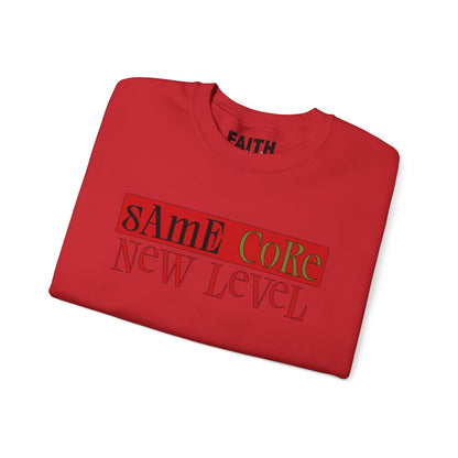 Crewneck Sweatshirt — "Same Core New Level" Graphic Pullover
