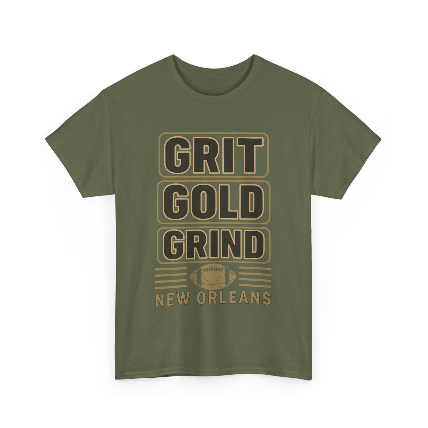 Grit Gold Grind Tee - Male Heavy Cotton Shirt for New Orleans Fans, [...]