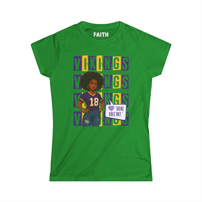 Vibrant Vikings Women's Tee, Perfect for Game Day, Sports Events, Casual Wear, Tailgating, Fan Merchandise