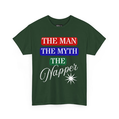 The Man, The Myth, The Napper Tee - Funny Unisex Cotton T-Shirt, Gift for Nap Lovers, Humor Apparel, Relaxation Shirt, Fun Sleepwear
