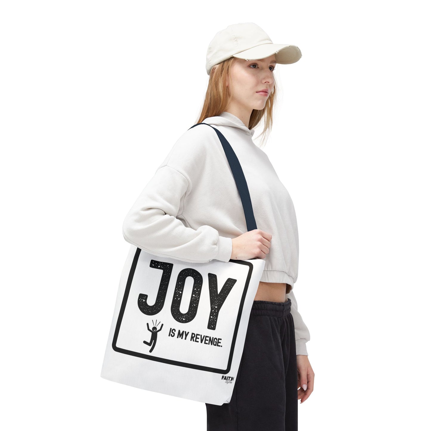 FaithStyles Joy Is My Revenge Tote Bag — Inspirational Graphic Canvas Tote