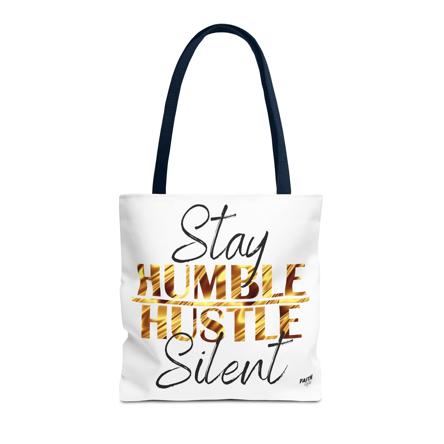 FaithStyles Stay Humble Hustle Silent Tote Bag — Motivational Leopard Print Canvas Tote