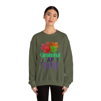 Grateful AF Crewneck Sweatshirt | Cozy Fall Apparel, Thanksgiving Gift, Autumn Vibes, Unisex Sweatshirt, Warm Layer