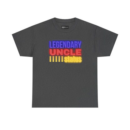Legendary Uncle Heavy Cotton Tee, Gift for Uncle, Family Reunion Shirt, Fun Uncle T-Shirt, Birthday Gift for Him, Casual Wear