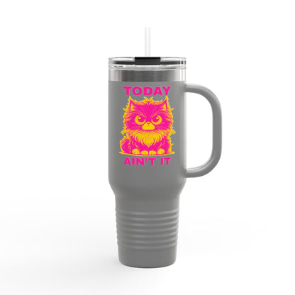 Colorful Insulated Travel Mug with Fun Design, 40oz Coffee Tumbler, Cat Lover Gift, Funny Travel Mug, Perfect for Daily Commute, Birthday