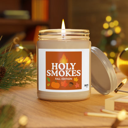 FaithStyles Holy Smokes Fall Edition Scented Soy Candle - Cozy Home Decor, Autumn Gift, Thanksgiving Candle, Fall Aromatherapy, Seasonal Fragrance