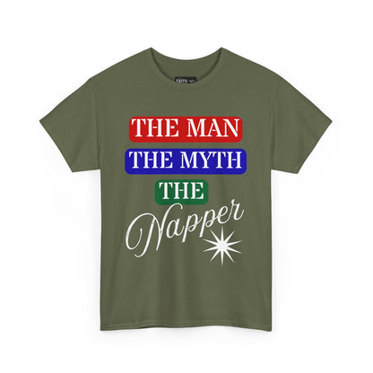 The Man, The Myth, The Napper Tee - Funny Unisex Cotton T-Shirt, Gift for Nap Lovers, Humor Apparel, Relaxation Shirt, Fun Sleepwear