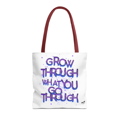 FaithStyles Tote — "Grow Through What You Go Through" Inspirational Quote Bag