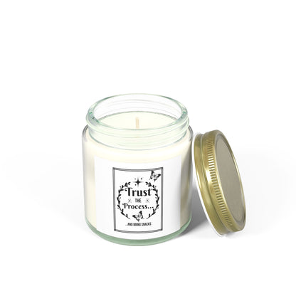 "TRUST THE PROCESS" Scented Candles, Coconut Apricot Wax (4oz, 9oz)
