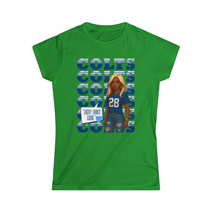 Colts Cheer Women's Softstyle Tee - Perfect for Game Day, Football Fans, Casual Wear, Sports Events, Gift Idea, Team Spirit