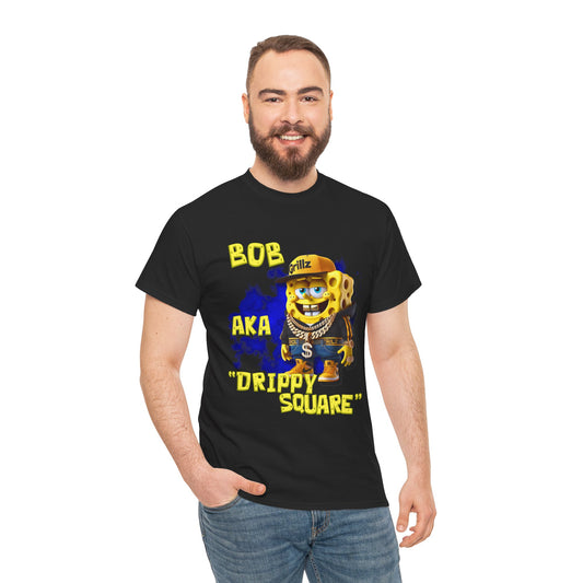 "DRIPPY SQUARE" Funny Unisex Heavy Cotton Tee - Graphic T-Shirt
