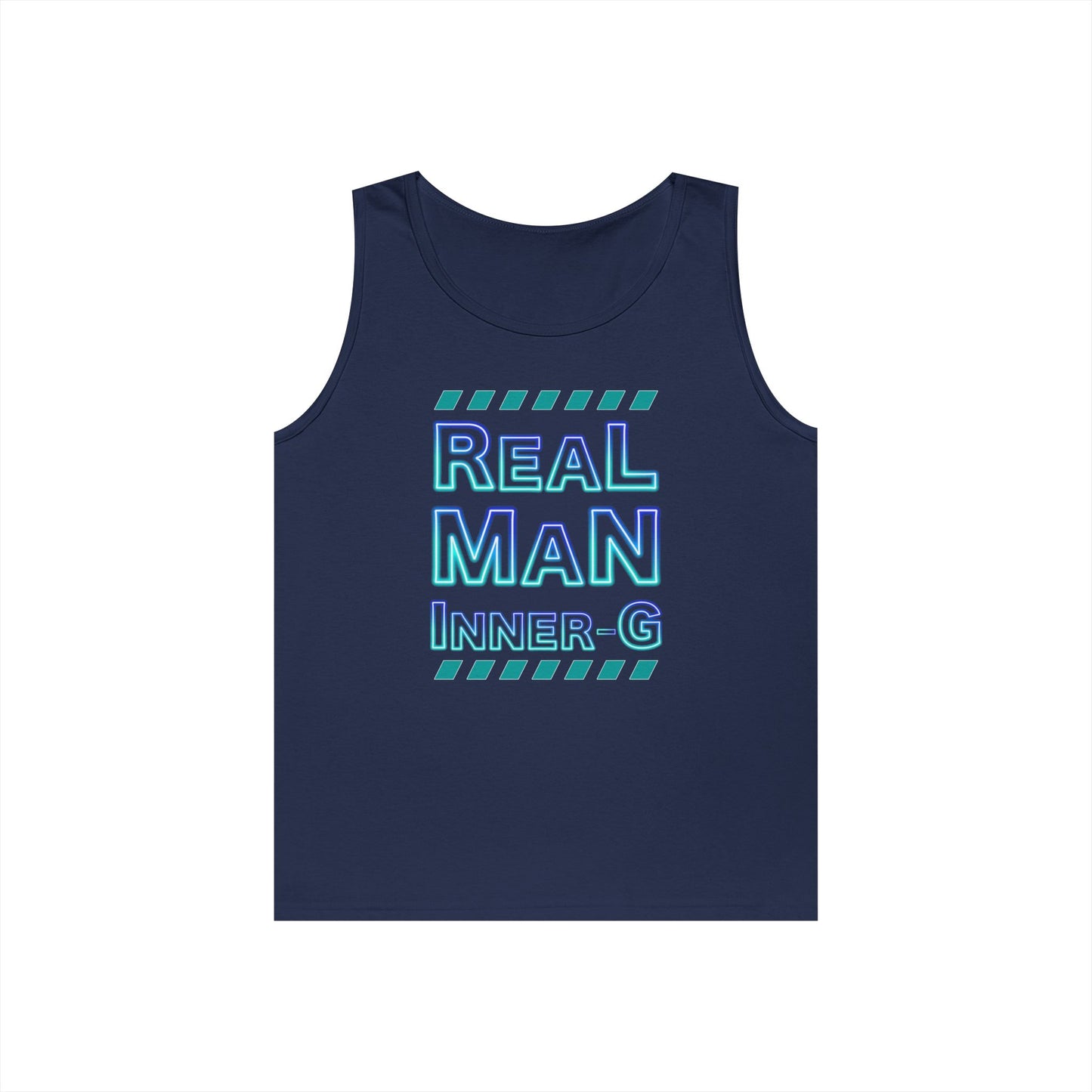 Real Man Inner G Unisex Heavy Cotton Tank Top, Motivational Gym Wear, Summer Fashion, Casual Outift, Gift for Him, Inspirational Tank