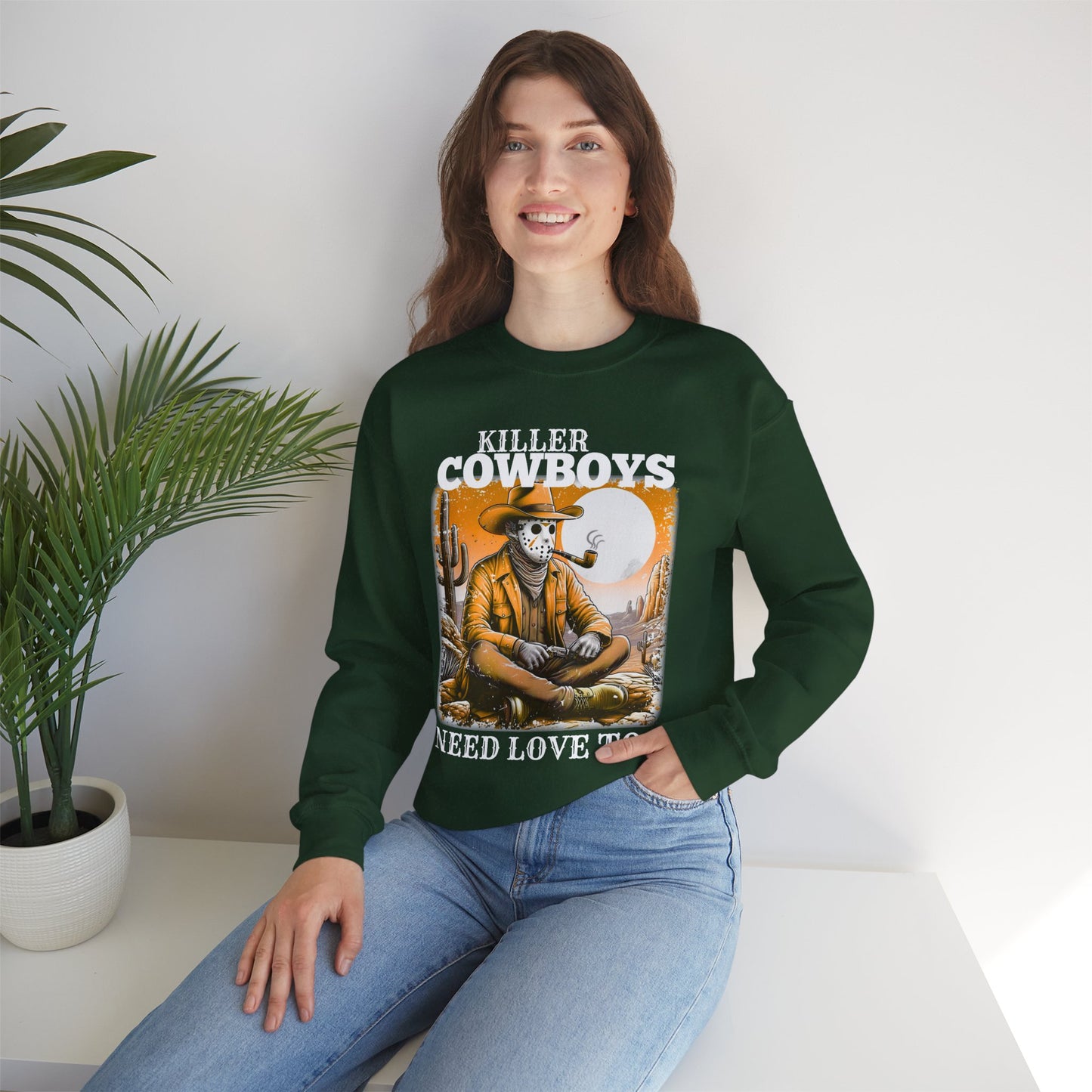 Killer Cowboys Graphic Sweatshirt, Cozy Unisex Pullover, Great for Cowboy Fans