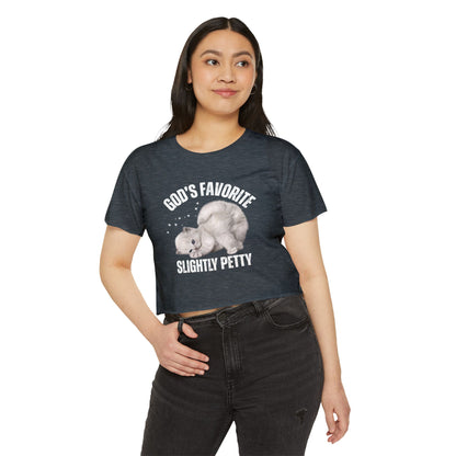 God's Favorite Slightly Petty Women's Festival Crop Top, Cute Summer Shirt, Fun Graphic Tee, Festival Outfit, Trendy Streetwear