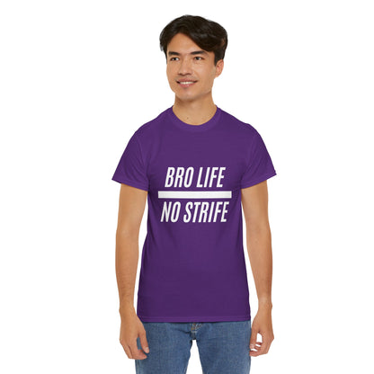 Bro Life Unisex Heavy Cotton Tee, Casual Graphic T-Shirt, Funny Gift for Friends, Everyday Wear, Brotherhood Apparel, Birthday Gift