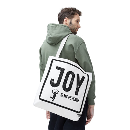 FaithStyles Joy Is My Revenge Tote Bag — Inspirational Graphic Canvas Tote